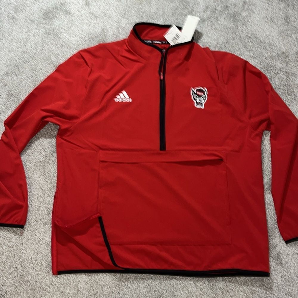 Adidas NC state Wolfpack Big Pullover Team Issue football basketball golf jacket